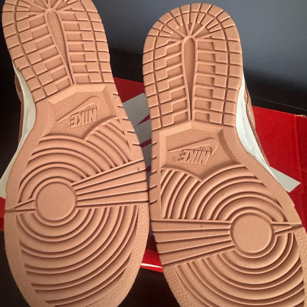 Women’s Nike Dunk Low White and Pink Sneakers - Picture 3 of 4